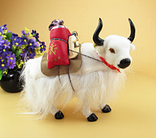 Juguete de simulación de yak blanco, accesorio artesanal realista, yak, modelo regalo, alrededor de 28x12x27cm 2024 - compra barato