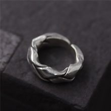 C&R Real S925 Sterling Silver Rings for Women Men Unisex Rough Handmade Thai Silver Rings Punk Style Fine Jewelry Size 6-9 2024 - buy cheap