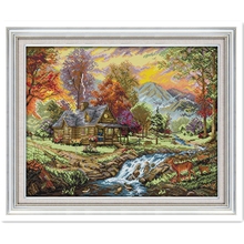 Holiday Villa 11CT 14CT Printed On Canvas Home decoration DMC Cross Stitch Fabric Painting Chinese Counted Cross Stitch Pattern 2024 - buy cheap