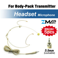 5 pçs headworn fone de ouvido microfone condensador profissional 3.5mm parafuso bloqueio plug para sennheiser corpo-pacote transmissor sem fio 2024 - compre barato