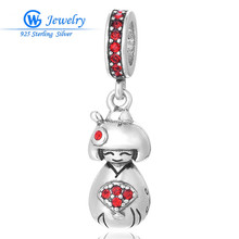 100% Sterling Silver Charm Jewelry European Bracelet Pendant Original Charms Bead Jewelry Cartoon character 2024 - buy cheap