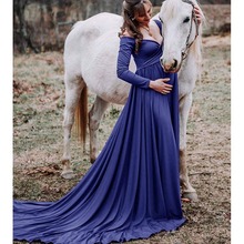 Long Maternity Dresses For Photo Shoot Maternity Photography Props Maxi Evening Dress For Pregnant Women Clothes Pregnancy Dress 2024 - buy cheap