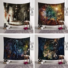 Beautiful Night Lanscape Print Beach Throw Yoga Rug Tapestry Wall hanging Boho decor Carpet Traval Camping Tapestry 150*200cm 2024 - buy cheap