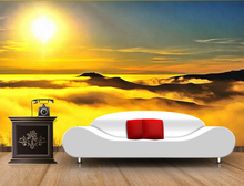 Custom landscape wallpaper,the mountain sunrise clouds murals for the living room bedroom TV background wall luxury 3d wallpaper 2024 - buy cheap