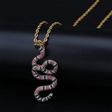 Nuevo collar de accesorios para hombre con colgante de Hip Hop con forma de serpiente de circonita de hielo 2024 - compra barato