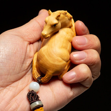 Zodiac horse hand Toys with Rope,creative animals carving crafts home Feng Shui wood  ornaments solid  pendants 2024 - buy cheap