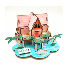 DIY Model toys 3D Wooden Puzzle-On the water side house Wooden Kits Puzzle Game Assembling Toys Gift for Kids Adult P15 2024 - buy cheap