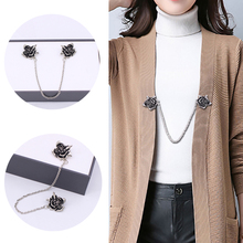 Vintage Rose Shape Sweater Shawl Clips Women Cardigan Collar Metal Clip Shawl Dress Pin Brooch Buttons Buckles Clothing Pins 2024 - buy cheap