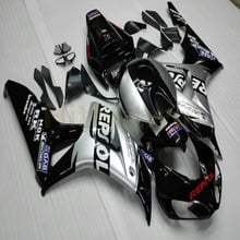 Обтекатели для мотоцикла CBR1000RR 2006 2007 CBR 1000RR, комплект кузова + ботинки + крышка бака + литьевая форма, Серебристый, Черный ABS M2 2024 - купить недорого