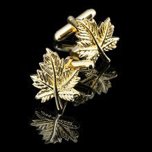 HYX Enamel cufflinks male French Golden leaf cufflinks cuff button French Shirt Men Jewelry Wedding Groom Men Cuff Links 2024 - buy cheap