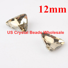 Free shipping! Wholesale 12mm 100pcs/lot 4727 triangle shape crystal fancy stone glass bling silver shade colour F3412 2024 - buy cheap