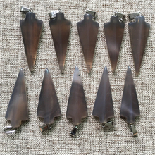 New Wholesale Lot Unisex Top Quality Fashion Natural Stone Arrow Pendants Charms Gray Agates Necklace for Jewelry Making 12pcs 2024 - buy cheap