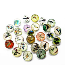 20pcs/lot Animal Snap Buttons Printing Bird 18mm Glass Buttons Charms Jewelry Fit DIY Snap Bracelet&Bangle Jewelry Making 2024 - buy cheap