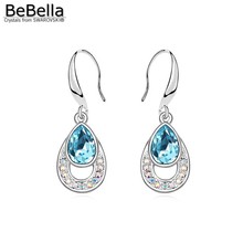 BeBella-pendientes colgantes de Agua de Cristal para mujer, aretes hechos con cristales de Swarovski, 6 colores 2024 - compra barato