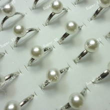 600pcs NEW HOT SALE wholesale jewelry ring lots fashion Pearl silver plated rings free shipping BL523 2024 - buy cheap