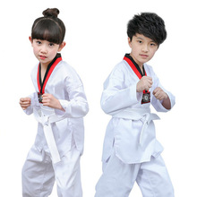 White Karate Cotton Taekwondo Dobok Stripe Uniform Clothes Professional Long-Sleeve Karate Suit Poomsae for Child and Adult T15 2024 - buy cheap