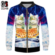 Ogko jaqueta de zíper manga longa 3d, casaco masculino com estampa de céu estrelado, gato, hiphop, tamanho plus size 5xl, camisetas para homens, jaqueta de outono 2024 - compre barato