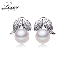 Wedding silver earring with pearls Trendy Freshwater 925 sterling natural real pearl earing for womenfine jewelry birthday gift 2024 - buy cheap