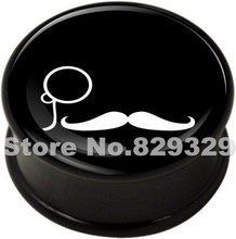 .Hot sale 10 sizes 60pcs ear expander epoxy glue ear plug Monocle Moustache single flared flesh tunnel plug UV/acrylic ASF197 2024 - buy cheap