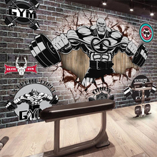 Wellyu-papel tapiz personalizado para pared, mural de Foto 3d retro, pared rota, ejercicio muscular, imagen de club de fitness, Fondo de TV, papel de pared 2024 - compra barato