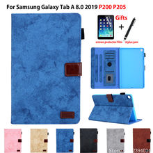 Capa de proteção para tablet + presente, capa para celular samsung galaxy tab a 8.0 2019 com s pen 8.0 drive p200 p205 p207 2024 - compre barato