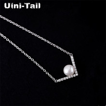 Uini-Tail classic hot 925 sterling silver V-shaped pearl micro-inlaid necklace hypoallergenic fashion tide flow jewelry GN896 2024 - buy cheap