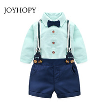 Spring Summer Newborn Baby Boy Clothing Set Newborn Infant Clothing 2pcs Rompers+Pants/Overalls Gentleman Suit Baby Goys Clothes 2024 - buy cheap