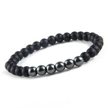 Women Black  Natural Stone Bracelet Beads Hematite Stone Therapy Health Care Magnet Hematite Beads Bracelet Men's Jewelry 2024 - buy cheap