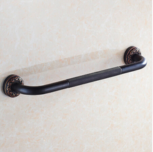 Anti-slip Bathtub Handrail Bathroom Tub Safety Grab Bar Black Antique Brass Carved Pattern Base Safety Handles Wall Mounted 2024 - buy cheap