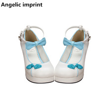 Angelic imprint china style woman mori girl lolita cosplay shoes lady high heels pumps women princess dress cheongsam shoes bow 2024 - buy cheap