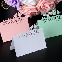 Big Heard Love 40pcs Laser Cut Love Birds Table Name Cards Place Cards Wedding Party Table Decoration Wedding Favors Decoration 2024 - buy cheap