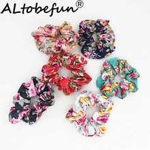 ALTOBEFUN Floral Women Scrunchies Girl Hair Accessories Fashion Elastic Hair Holder Lady Ponytail Hair Hairties Hairbands SS003 2024 - buy cheap