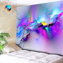 Tapiz de pared de Yoga KTV, tapiz de pared de arte psicodélico, barra de nebulosa con degradado abstracto, tapiz de pared grande, Sábana de cama de tela 2024 - compra barato