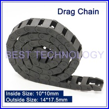 10x10mm L1000mm Plastic Cable Drag Chain Wire Carrier with end connectors plastic towline CNC Mill Router Machine  non opening 2024 - buy cheap