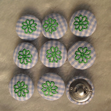 Free shipping 50pcs/lot 20mm 2cm computer embroidery green flower diy fabric cover button cloth covered buttons component E193 2024 - buy cheap