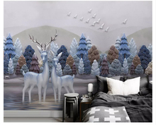 beibehang Modern fashion wall paper 3D embossed elk landscape bird background interior painting papel de parede 3d wallpaper 2024 - buy cheap