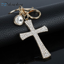 dongsheng Crystal Jesus Cross Key Chain Fashion Rhinestone Keychain Novelty Christian Gift For Women Men Pendant Jewelry  2024 - buy cheap