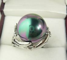 Black South Sea Shell Pearl Inlay jewelry Ring size 7 8 9 2024 - buy cheap