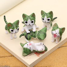 ZOCDOU-miniaturas 3D pequeñas y realistas para decoración del hogar, artesanías, queso verde, gato, expresión variada, 1 pieza 2024 - compra barato