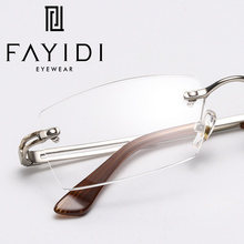 Alloy Men Glasses Frames Fashion Square Clear Optical Transparent Rimless Eyeglasses Frames #F-151 2024 - buy cheap