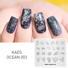 1 peça placa de carimbo de unha ferramentas de design para unhas série oceano escuro estampagem de arte estêncil para estampagem de design de cor marítima 2024 - compre barato