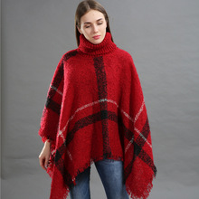 Модная Женская водолазка свитер плащ с бахромой 2024 - купить недорого