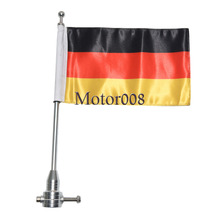 Portaequipajes cromado para motocicleta, soporte de poste con bandera alemana para Harley Davidson, Dyna Glide 2024 - compra barato