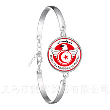 2018 Football Glass Dome Chain Bracelet Peru,Croatia,Tunisia,Saudi Arabia, National Football Badge Logo Bangle Gift For Fans 2024 - buy cheap