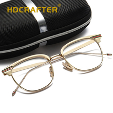 Мужские и женские ретро очки, прозрачная металлическая оправа для очков, черные, серебристые, золотые очки, модные очки, 3 цвета, оптические оправы 2024 - купить недорого