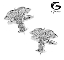 iGame Angel Wing Cufflinks Novelty Silver Color Angel Design Quality Brass Material Best Gift For Men Free Shipping 2024 - buy cheap