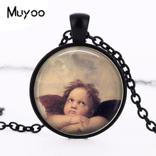 Angel Logo Pendant Necklace Raphael Painting Sistine Madonna Handmade Vintage Necklace Religious Spiritual Jewelry Gift HZ1 2024 - buy cheap