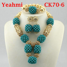 Green Crystal Beads Bridal Jewelry Sets African Costume Necklace Nigerian Wedding African Beads Jewelry Set Free Shipping CK70-6 2024 - buy cheap