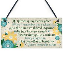 Meijiafei jardim em memória da mamãe, amigo assinatura comemorativo de parede, placa auxiliar ao pendurar, lembrança, 10 "x 5" 2024 - compre barato