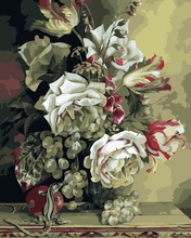 MaHuaf-i515 gecko flores de uva, pintura por números em tela, decoração europeia, para sala de estar 2024 - compre barato